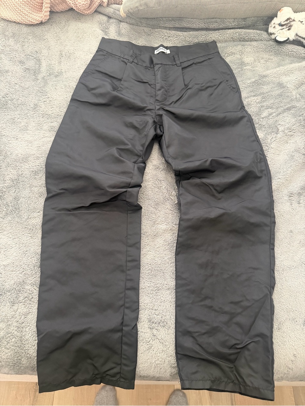 Men's Black Casual Straight-Leg Pants